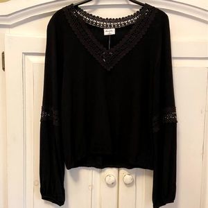 Others Follow Black Long-Sleeve Cohen Top